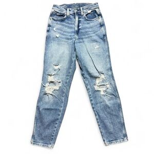 Arizona Highest Rise Curvy Mom Distressed Jeans Juniors Womens Size 7